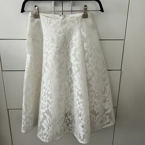 Topshop Midi Skirt with Lace - Picture 1 of 2